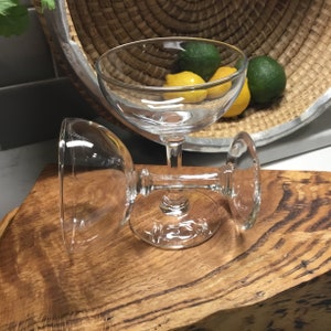 Vintage Crystal Champagne Coupes - Prism Stems - Set of 2 - Antique Coupes - Champagne Glasses - Champagne Flutes - Crystal Coupes