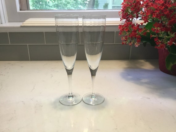 Set Of 2 Crystal Toasting Champagne Flutes Wedding Collection