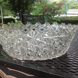 Antique EAPG  Button and Daisy Large Bowl Hobbes Daisy Button - Early American Pattern Glass - Pressed Glass Pattern Glass