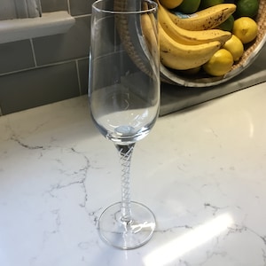 Vintage Airtwist Crystal Champagne Flute - Antique Airtwist Champagne Glass - Vintage Flutes - Toasting Glases - Stuart Airtwist?