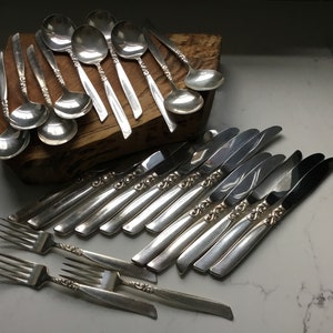Vintage Mid Century Silverplate Flatware - Community Plate South Seas Pattern - set of 26 - Antique Flatware, MCM Flatware - Tiki SIlverware