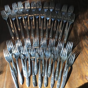 Vintage Mid-Century Forks - set of 40 - Antique Flatware - Vintage Silverware - Restaurant Forks - Vintage Forks -  Antique Silverware