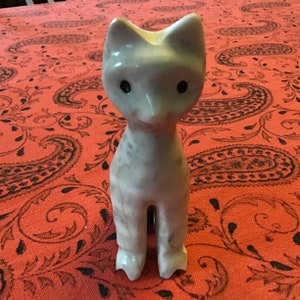 Vintage Carved Marble Cat Figurine - Mid Century Modern Cat, MCM Figurine, Marble Sculpture, MCM Cat Statue