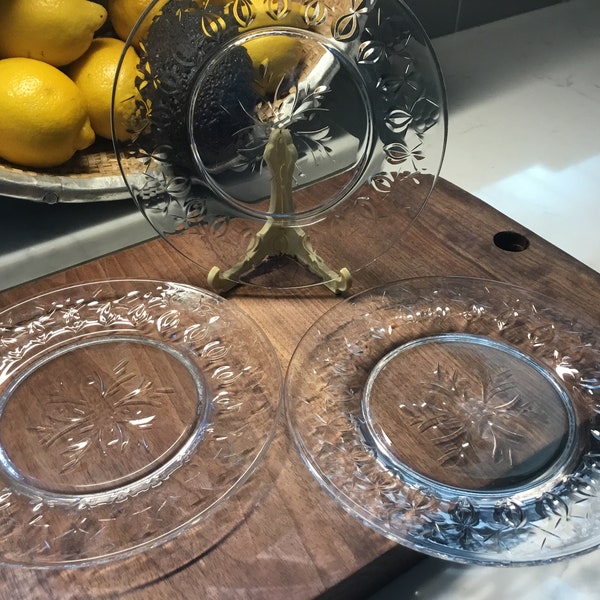 Antique Crystal Dessert Plates Etsy