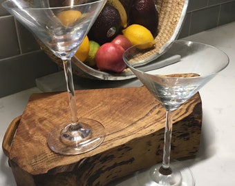 Vintage Crystal Martini Glasses - Set of 2 - Cocktail Glasses - Wide Martini - Vintage Martini Glasses, Antique Martini Glasses - Twist Stem