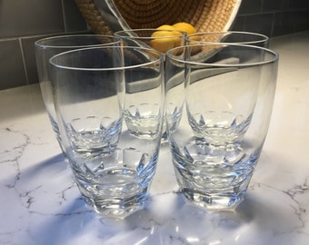 Vintage Cut Crystal Double Old Fashioned, Rocks or Whiskey Glasses - Set of 5 - Vintage Whiskey Glasses - Vintage Barware - Groomsman Gift