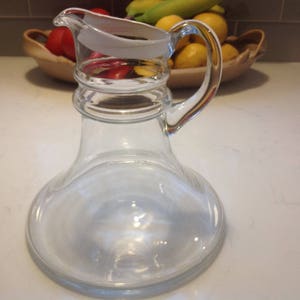 Vintage Glass Wide Bottom Decanter Pitcher - Vintage Decanter - Antique Decanter - Vintage Aerator - Wine Pitcher - Wine Aerator