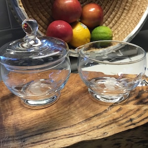 Vintage Cut Crystal Suiker en Creamer set - Princess House Heritage - Vintage Princess House - Sugar Bowl - Cream Pitcher - Crystal Creamer