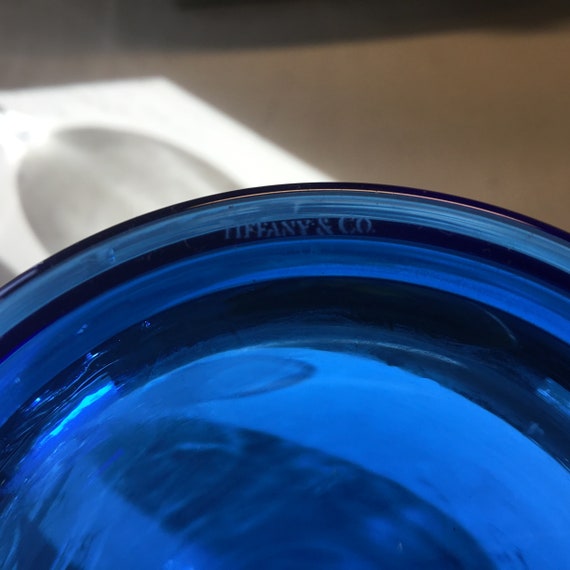Vintage Tiffany Crystal Flower Vase - 57th Street - Cobalt