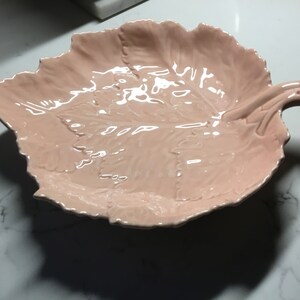 Vintage Mid Century Serving Bowl or Candy Dish - Victor Carranza for Mikasa - Vintage Mikasa - Leaf bowl - Leaf Plate - Pink Aesthetic