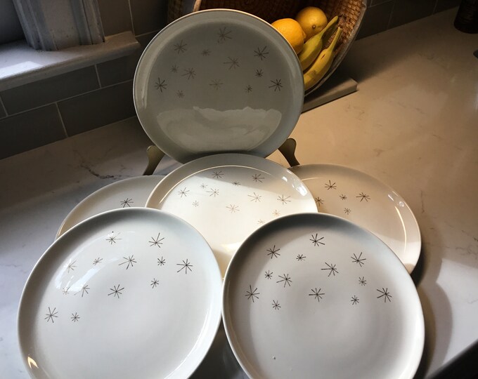 Vintage Mid Century Dinner Plates French Saxon Starburst Etsy