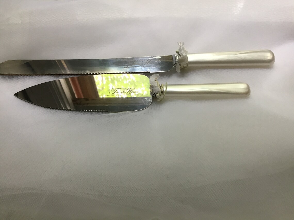 Vintage Cake Knife and Cutting Set Etsy