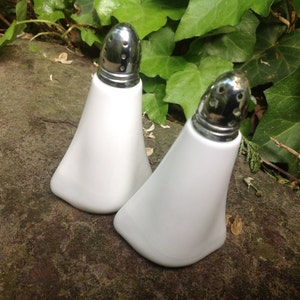 Vintage Milkglass Salt and Pepper Shakers - Antique salt shaker - vintage salt shaker - vintage pepper shaker - antique pepper shaker