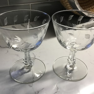 Vintage Grabhed Crystal Champagne coupes o copas de cóctel - juego de 2 - Cupés antiguos - Coupes vintage - Flautas antiguas, copas de champán