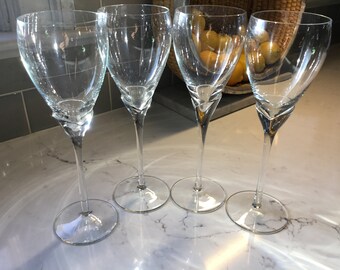 Vintage Crystal Wine Glasses or Water Goblets - Set of 4 - Vintage Wine Glasses - Vintage Goblets - Antique Wine Glasses - Antique Goblets