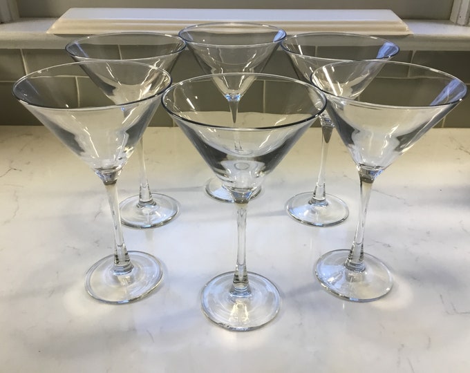 Vintage Martini Cocktailgläser - 6er Set - antike Martini Gläser - Vintage Cocktailgläser, antike Cocktailgläser, Kristall Martinii