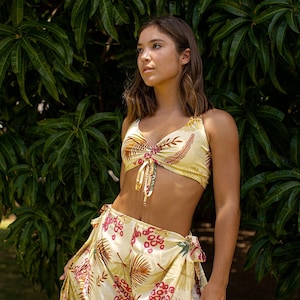 NinthIsle Made in Hawaii Luau Wrap Pants & Top Set – tropical sarong outfit for Cultural Events, Matching Family and Wholesale Welcome
