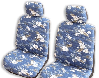 Fabriqué à Hawaii - Orchid Flower Hawaiian Separate Headrest Car Seat Cover - Set de 2 Cadeau