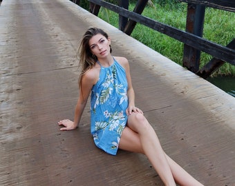 Elegante vestido de vacaciones súper suave para mujer, hecho en Hawái por NinthIsle: vestido hawaiano tropical para bodas en la playa, lunas de miel, resorts y eventos.
