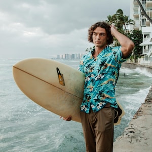 NinthIsle Made in Hawaii 100% Cotton A Hundred Sunsets Aloha Shirt up to 7XL, Resort Wear Handmade Bulk Gifts