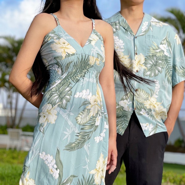 NinthIsle Fabriqué à Hawaï, super doux pour toute la famille, tenue de villégiature en bambou gingembre Aloha, chemise/robe/groupe d'enfants, mariage, anniversaire, cadeaux de commande en gros