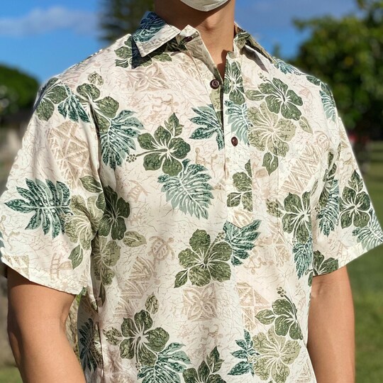Wrinkle Resistant Non-Iron Polo Aloha Shirt