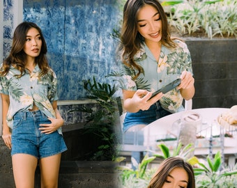 NinthIsle Tillverkad på Hawaii Supermjuk Stil Dam Flick Petite Aloha Skjorta, Resortkläder Sommar Strandklänningar, Födelsedag Bröllop Stora Gåvor