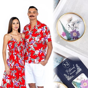 NinthIsle Made in Hawaii Super Soft Matching Resort Wear, New Orchid Aloha Shirt/Dress Family Birthday Wedding Bulk Order Handmade Gifts