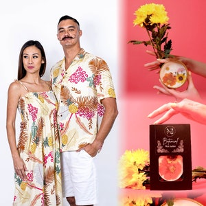 NinthIsle Made in Hawaii, Matching Aloha Shirt & Dress – Super Soft Pineapples, Family Resort Wear Outfits, Wedding, Group, Gifts