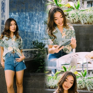 NinthIsle Fabriquée à Hawaï, petite chemise aloha ultra douce pour femmes et fille, tenues de villégiature, vêtements de plage en été, cadeaux d'anniversaire pour mariage en gros