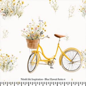 25/SUMMER NinthIsle Inspiration Exclusive Elegant Art 100 % Cotton Fabric - Blue Hawaii 天上有行云 Series - By The Yard, Bulk Handmade Gifts