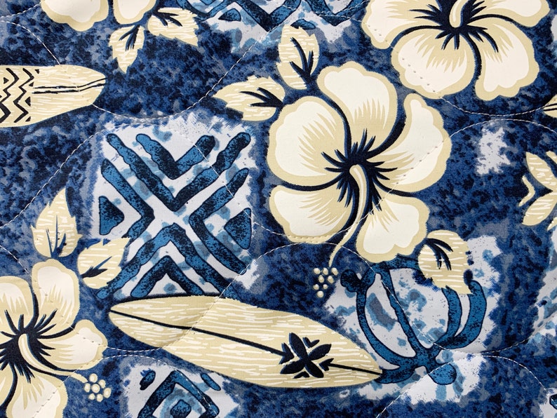 Quilted Fabric 60 inch Wide 100/% Cotton Hibiscus Flower and Surf Board Print Exclusive Designs Sold by Yard