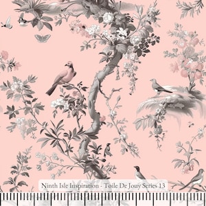 24/VERANO NinthIsle Inspiration Exclusiva tela francesa 100 % algodón - Serie Toile De Jouy - Se vende cortada a medida Pedidos al por mayor Regalos