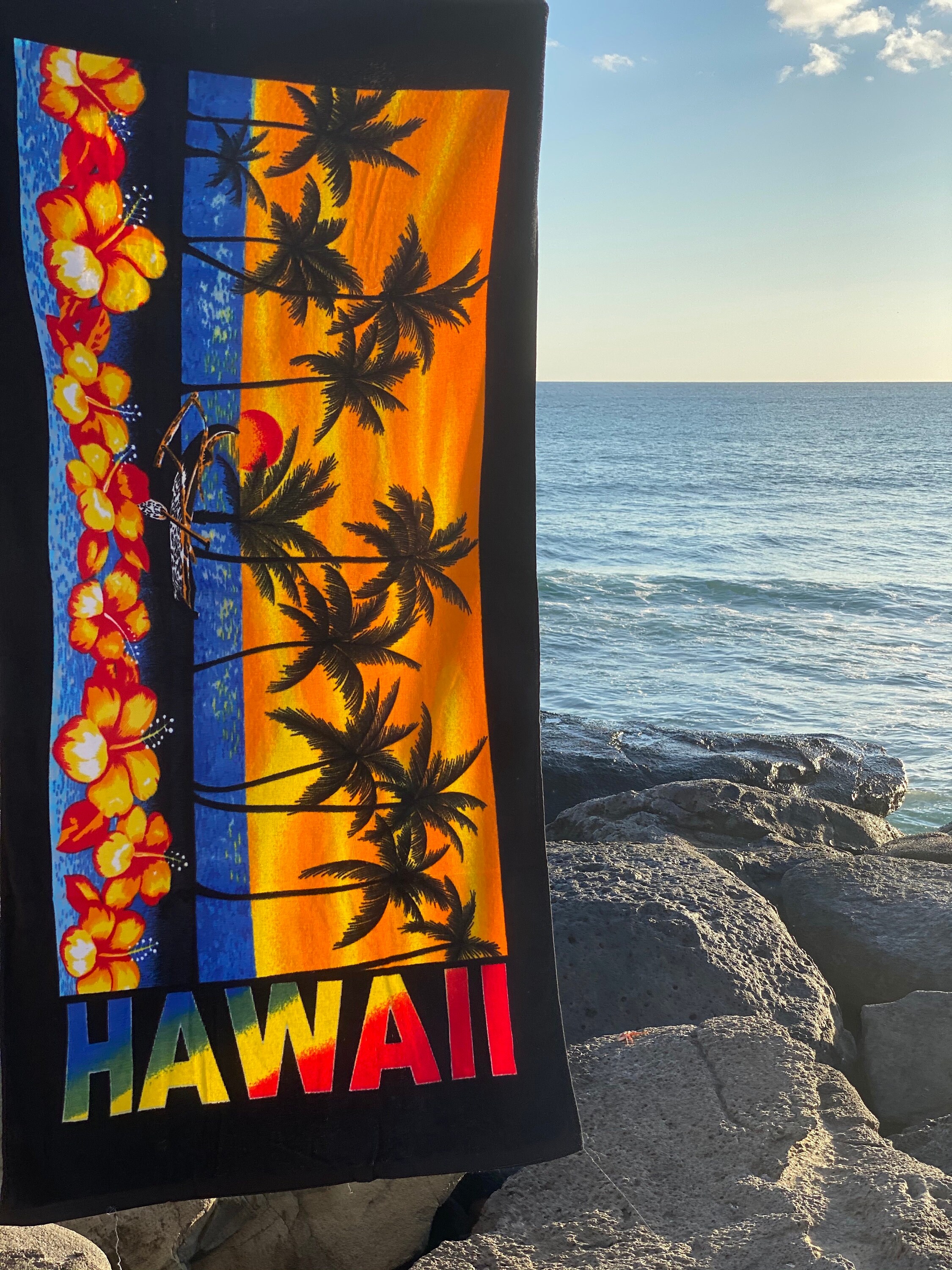 Hawaiian Beach Towel 100 Cotton Sunset Hawaii Self Etsy
