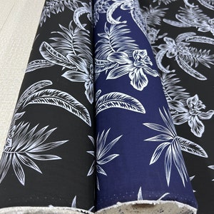 100 % Cotton Spring Exclusive Design Tropical Fabric Floral Fern Garden - Sold by the Yard -  Summer Hawaiian Print Easy Wash DIY Gift