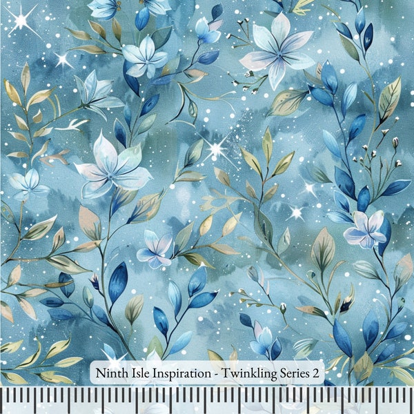 24/SPRING NinthIsle Inspiration Exclusive Elegant Art 100 % Cotton Fabric - Twinkling Series - Sold by the Yard DIY Bulk Order Handmade Gift