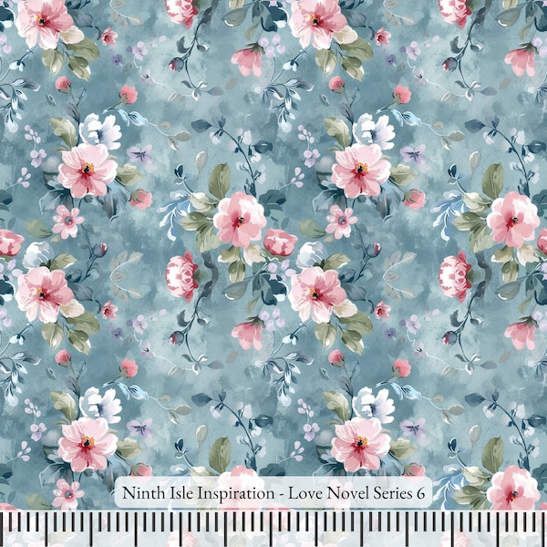 23/WINTER NinthIsle Inspiration Exclusive Elegant Pastel 100 % Cotton Fabric - Love Novel Series - Sold by the Yard DIY Bulk Order Available