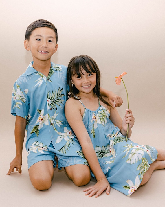 NinthIsle Ninos y Ninas Hecho en Hawaii Pareja a Juego Camisa Vestido Aloha Floral de Orquidea de Bambu Super Suave Grupo a Granel Regalos Hechos a Mano para Bodas Etsy Mexico
