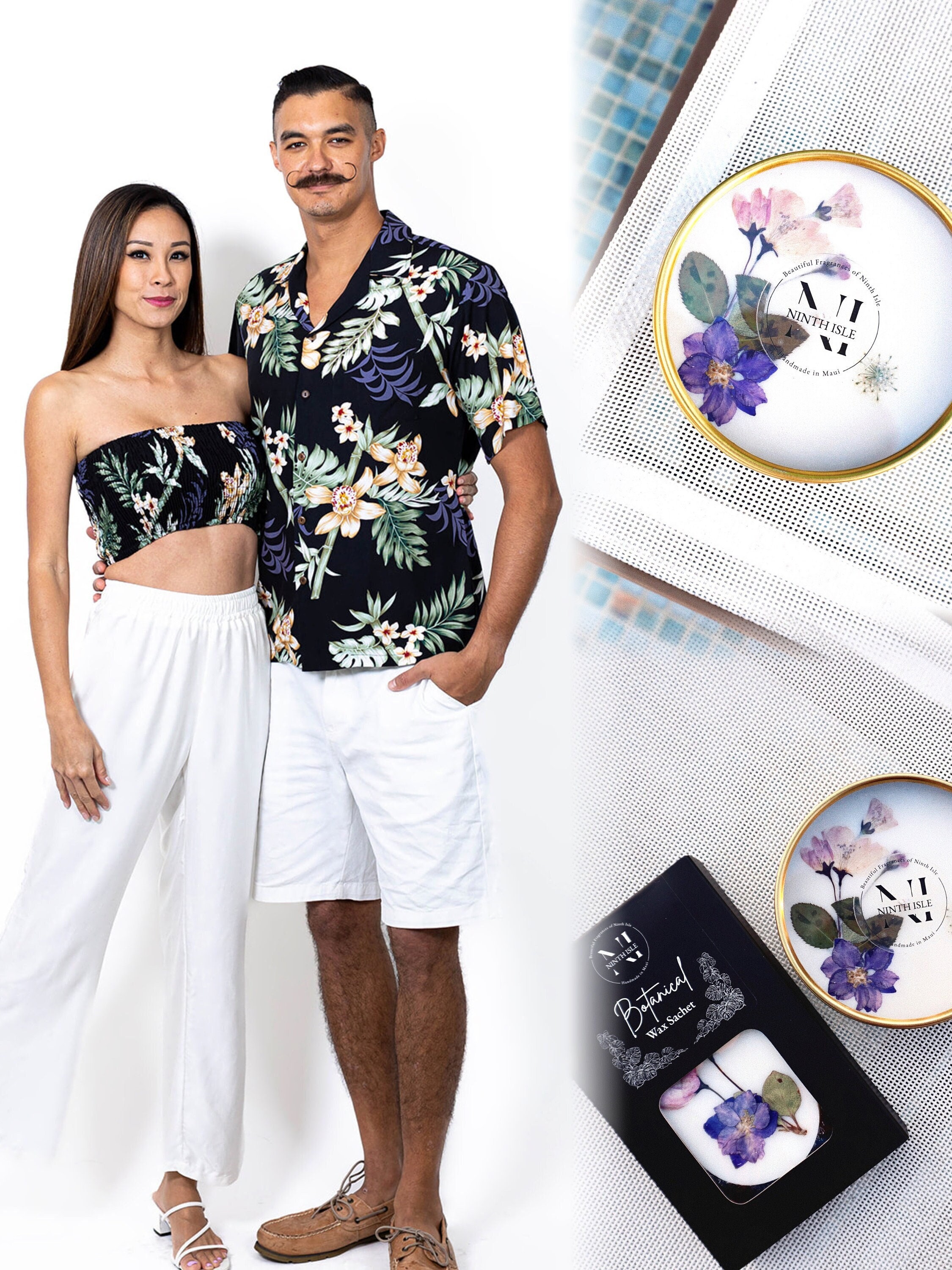 Ninth Isle Monstera Abstract Men's Aloha Shirt, Made in Hawaii