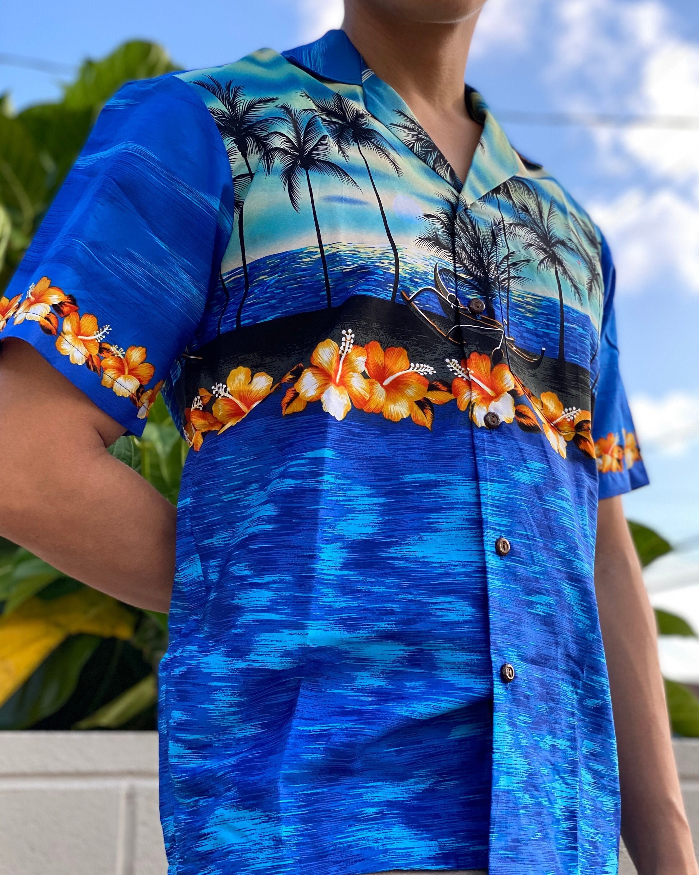 Ninth Isle Big Hibiscus Men's Aloha Shirt, Made in Hawaii