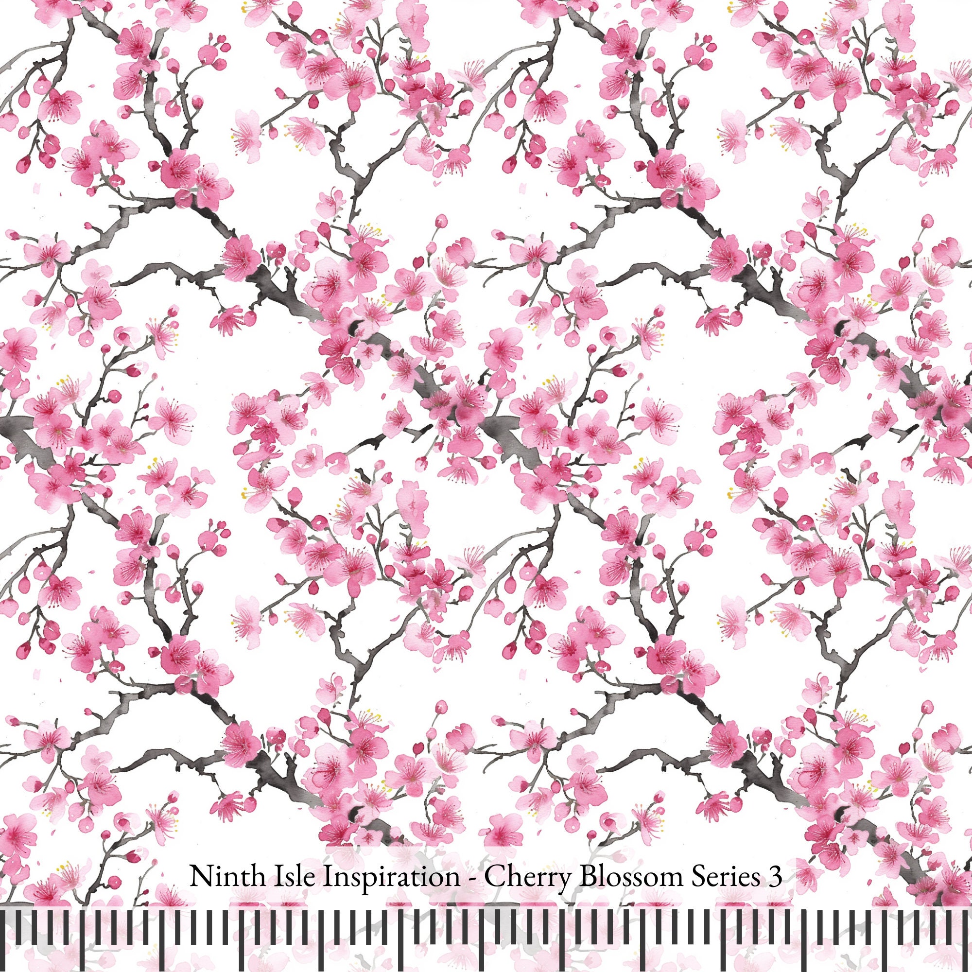 23/WINTER NI&I Cotton Poplin Fabric - Cherry Blossoms Series