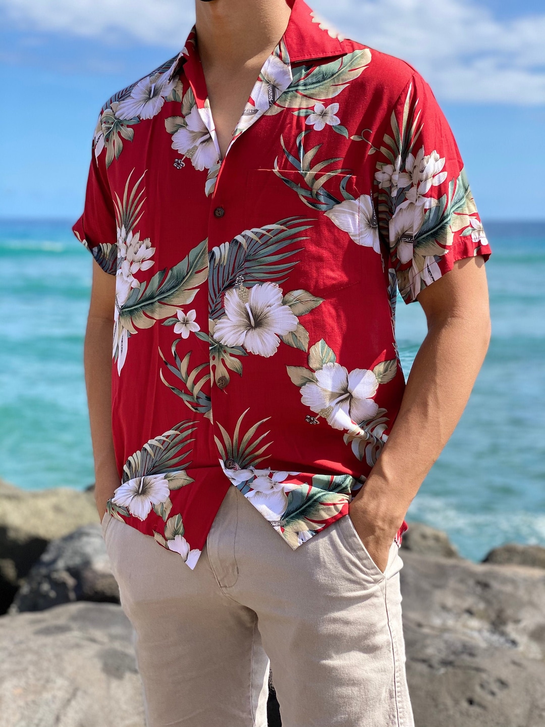 Made in Hawaii Super Soft Rayon Hawaiian Vintage Hibiscus Aloha Shirt ...