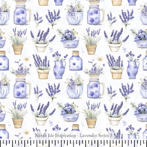 25/SPRING NinthIsle Inspiration Exclusive Romantic Art 100 % Cotton Fabric - Lavender Series - DIY Bulk Order Available Handmade Gifts