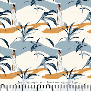 23/WINTER NinthIsle Inspiration Creative Art Exclusive 100 % Cotton Fabric - Hawaii Her Series - Sold by the Yard DIY Bulk Available Gifts