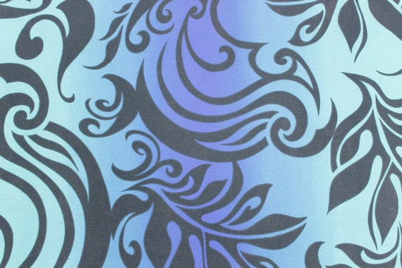 Wrinkle Resistant Tropical Design Fabric -  Hawaiian Tribal - Sold by the Yard - 65 Poly / 35% Cotton Handmade Bulk Order Gifts