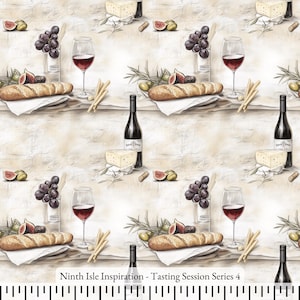 25/SPRING NinthIsle Inspiration Exclusive Romantic Art 100 % Cotton Fabric - Tasting Session Series - DIY Bulk Order Available Handmade Gift