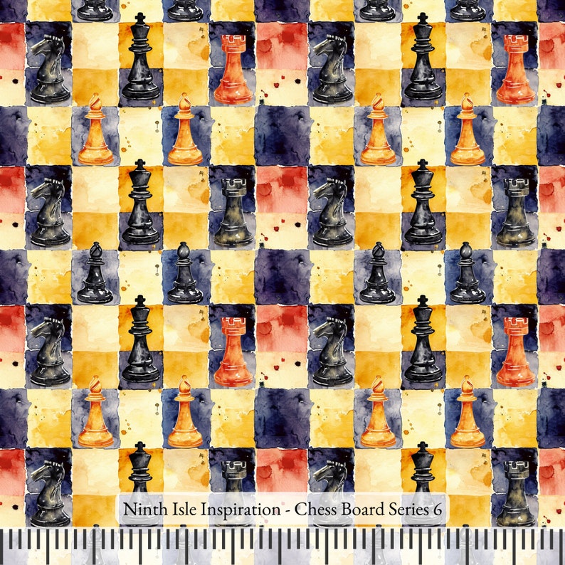 23/WINTER NI&I Cotton Poplin Cotton Fabric - Chess Board Series ...