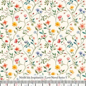 23/WINTER NI&I Cotton Poplin Cotton Fabric - Love Novel Series - Handmade Print in HI