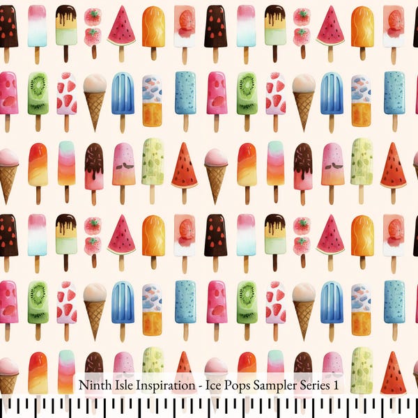 25/ICE Pops Sampler Baumwolle Popelin Stoff als Meterware