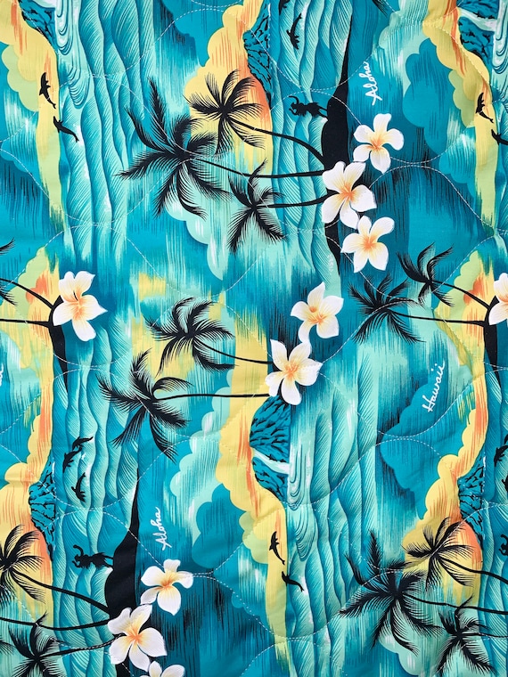 NinthIsle Original Quilted Fabric -  56 inch Wide - Sold by Yard - Sunset Allover Hawaii Beach - Bulk and Wholesale